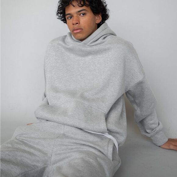 HOURS Drop Shoulder Hoodie GREY Small NWT in packaging - Picture 1 of 6